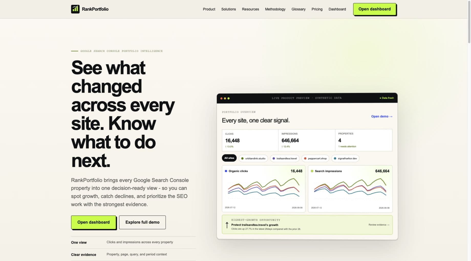 RankPortfolio homepage screenshot