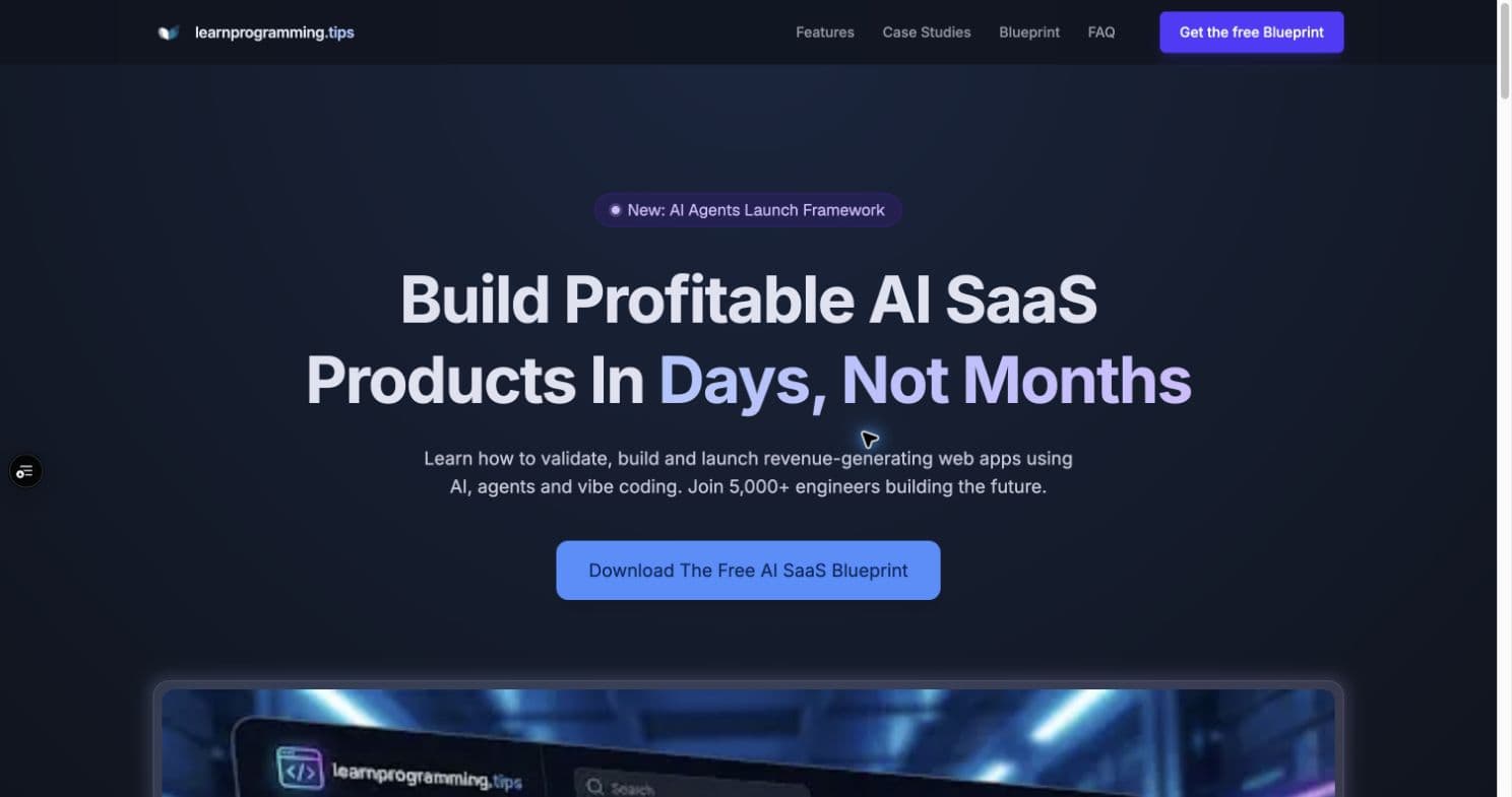 Learn Programming homepage screenshot