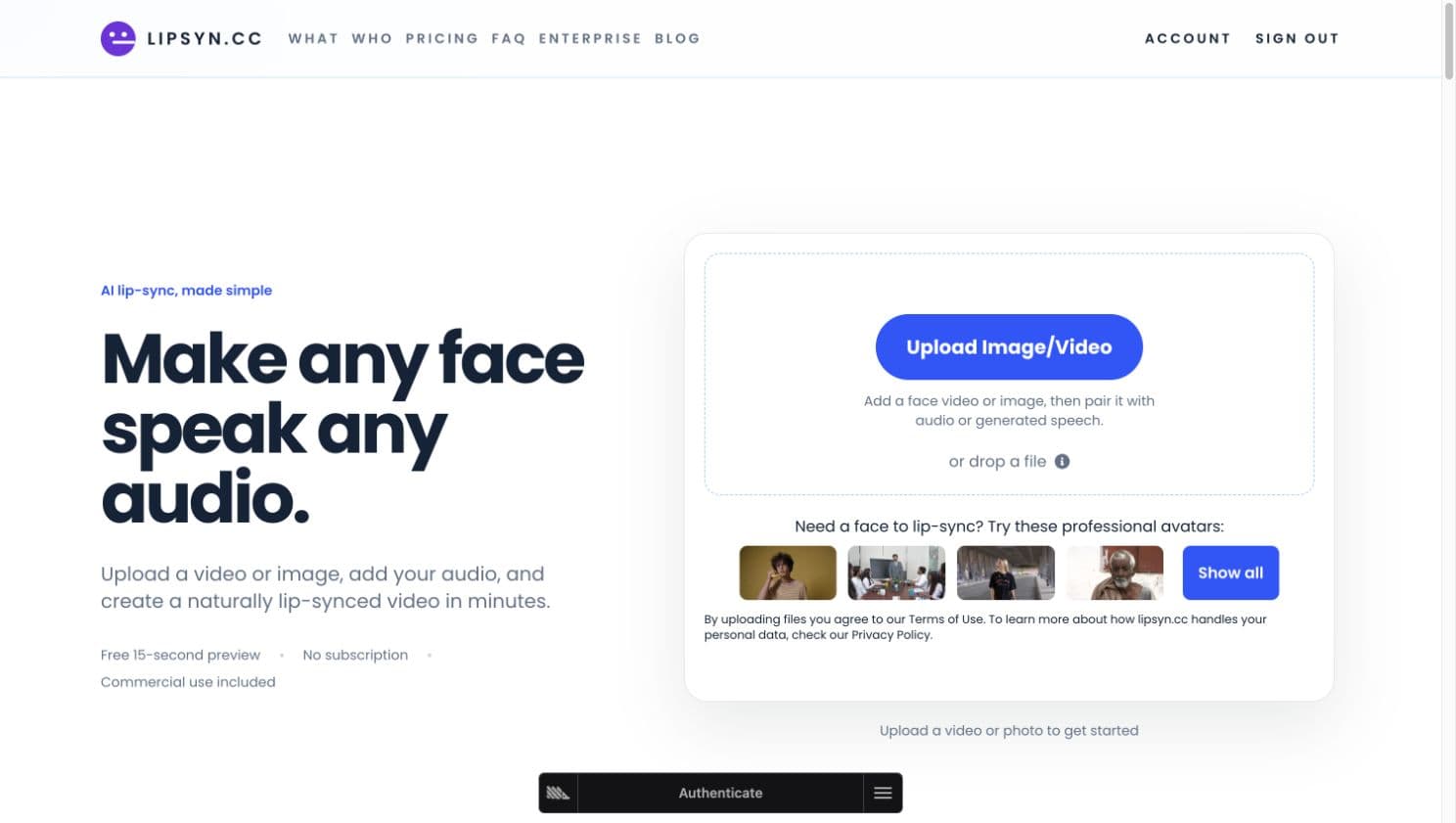 lipsyn.cc homepage screenshot